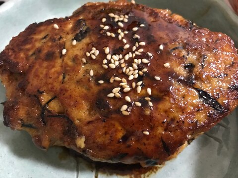 ひじき煮リメイク豆腐照り焼きハンバーグ